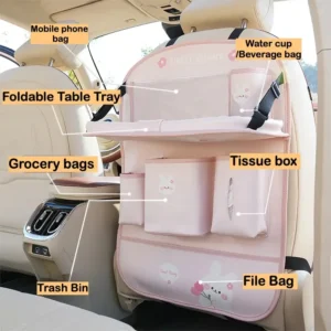 Alternative view of Leather Car Seat Back Organizer with Tray