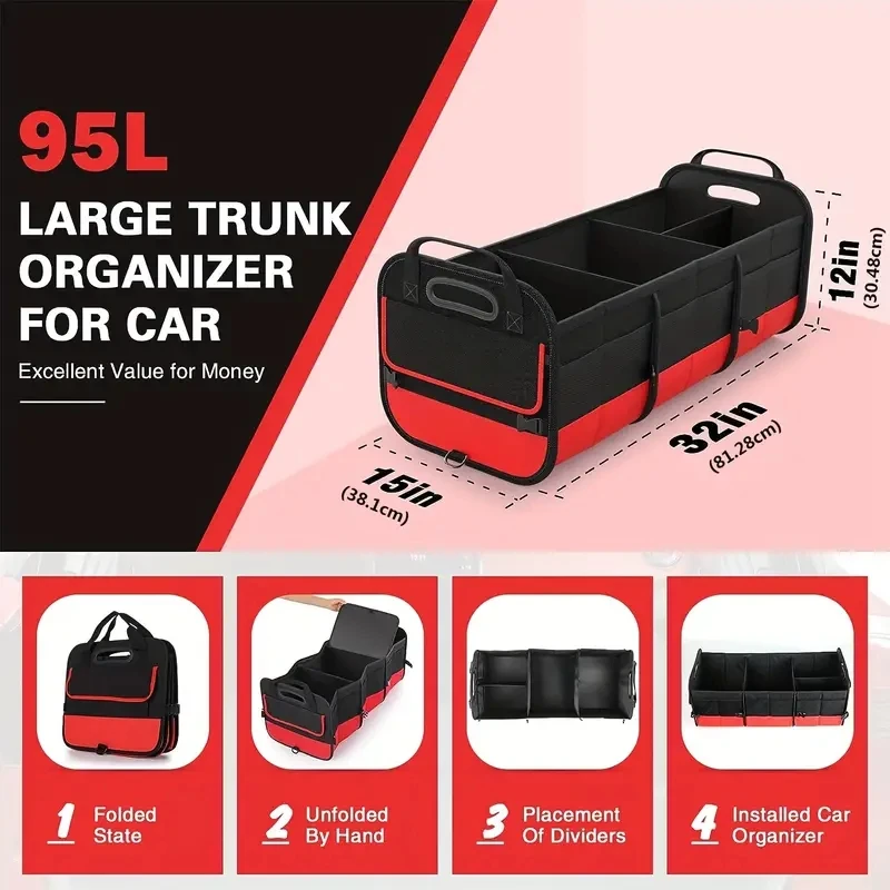Collapsible Multi-Compartment Trunk Organizer - Image 3