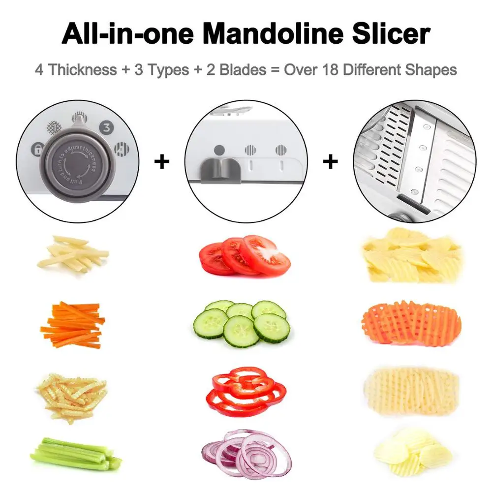 Adjustable Mandoline Vegetable Slicer - Image 3