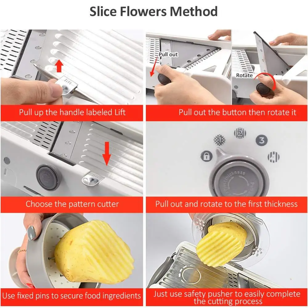 Adjustable Mandoline Vegetable Slicer - Image 4