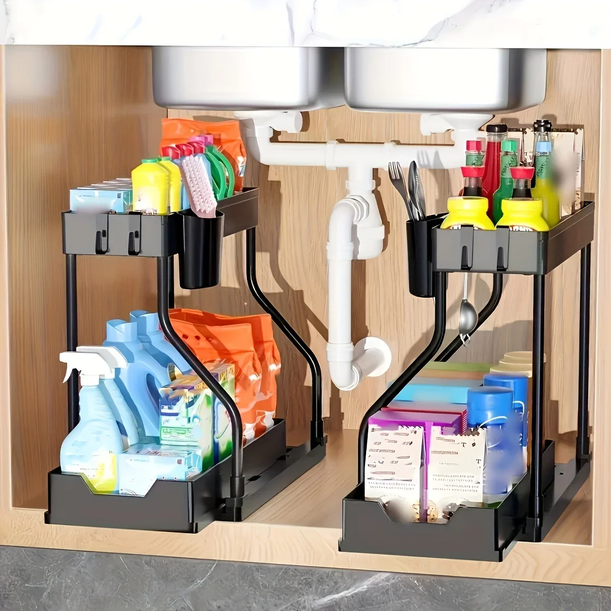 Two-Tier Under Sink Organizer for Home Storage - Image 8