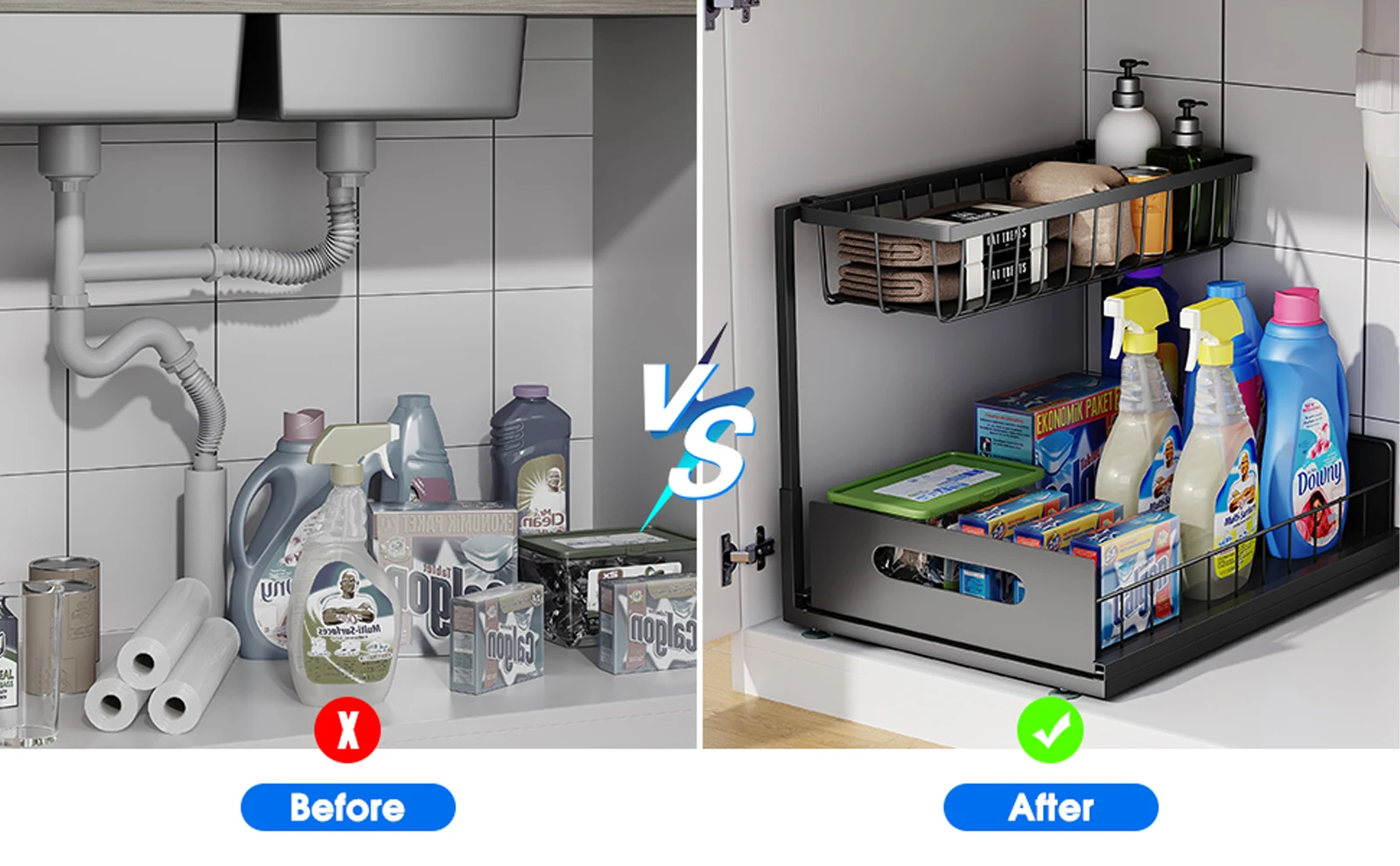 Sliding Under Sink Cabinet Organizer - Image 7