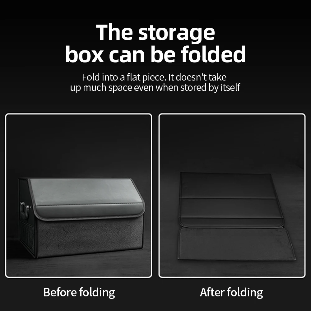 Foldable Leather Car Trunk Organizer - Image 2