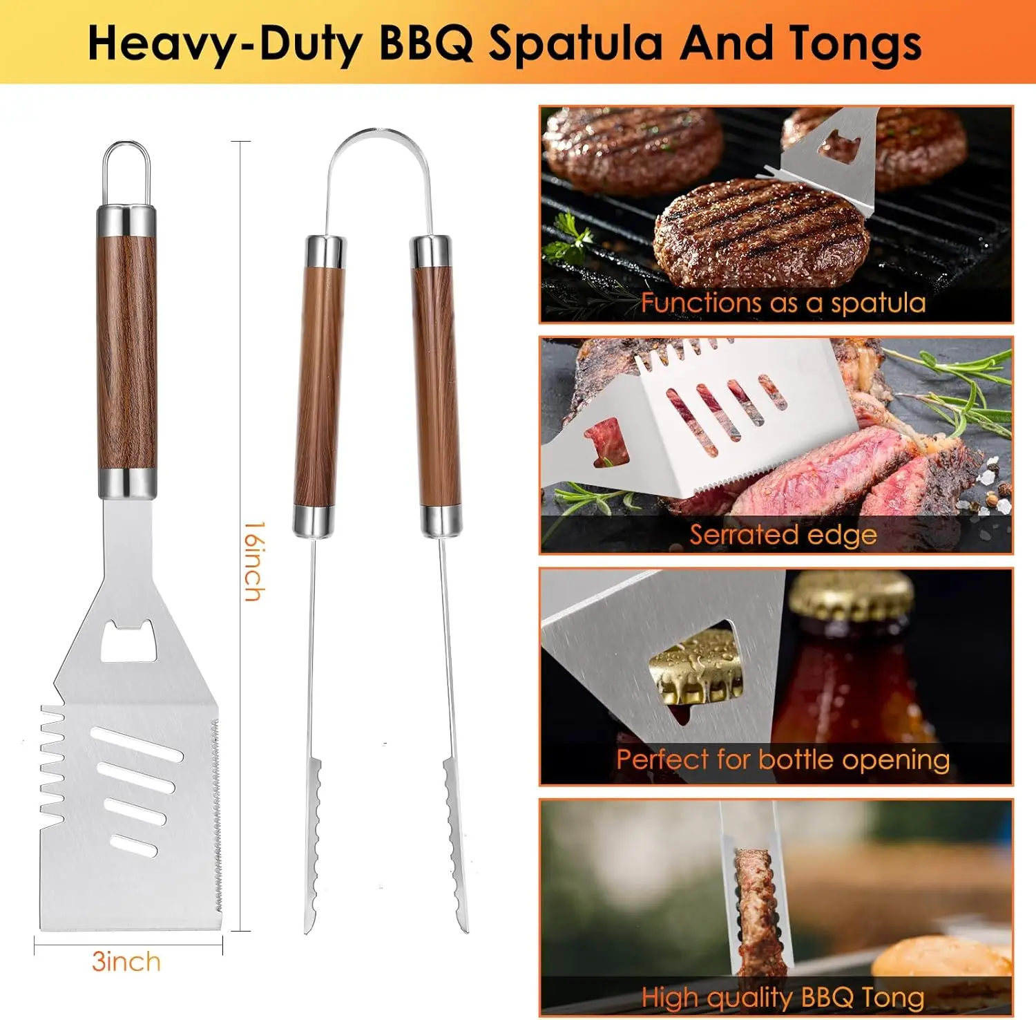 Heavy Duty BBQ Tool Set with Carry Bag - Image 2