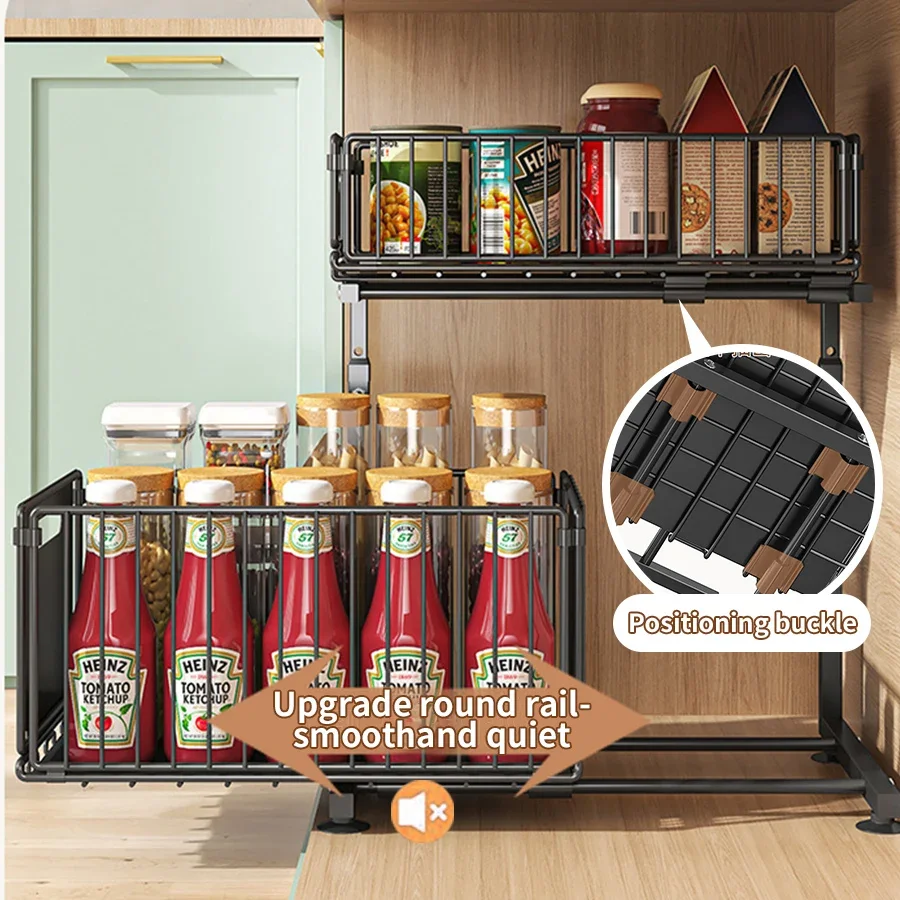 Adjustable Pull-Out Under Sink Organizer - Image 4