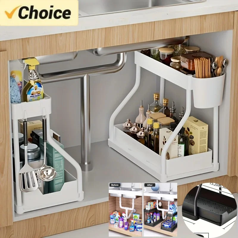 Two-Tier Under Sink Organizer for Home Storage