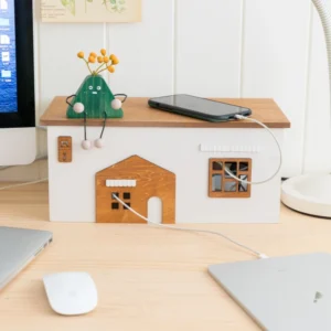 Alternative view of Wooden Desktop Cable Storage Box for Cords