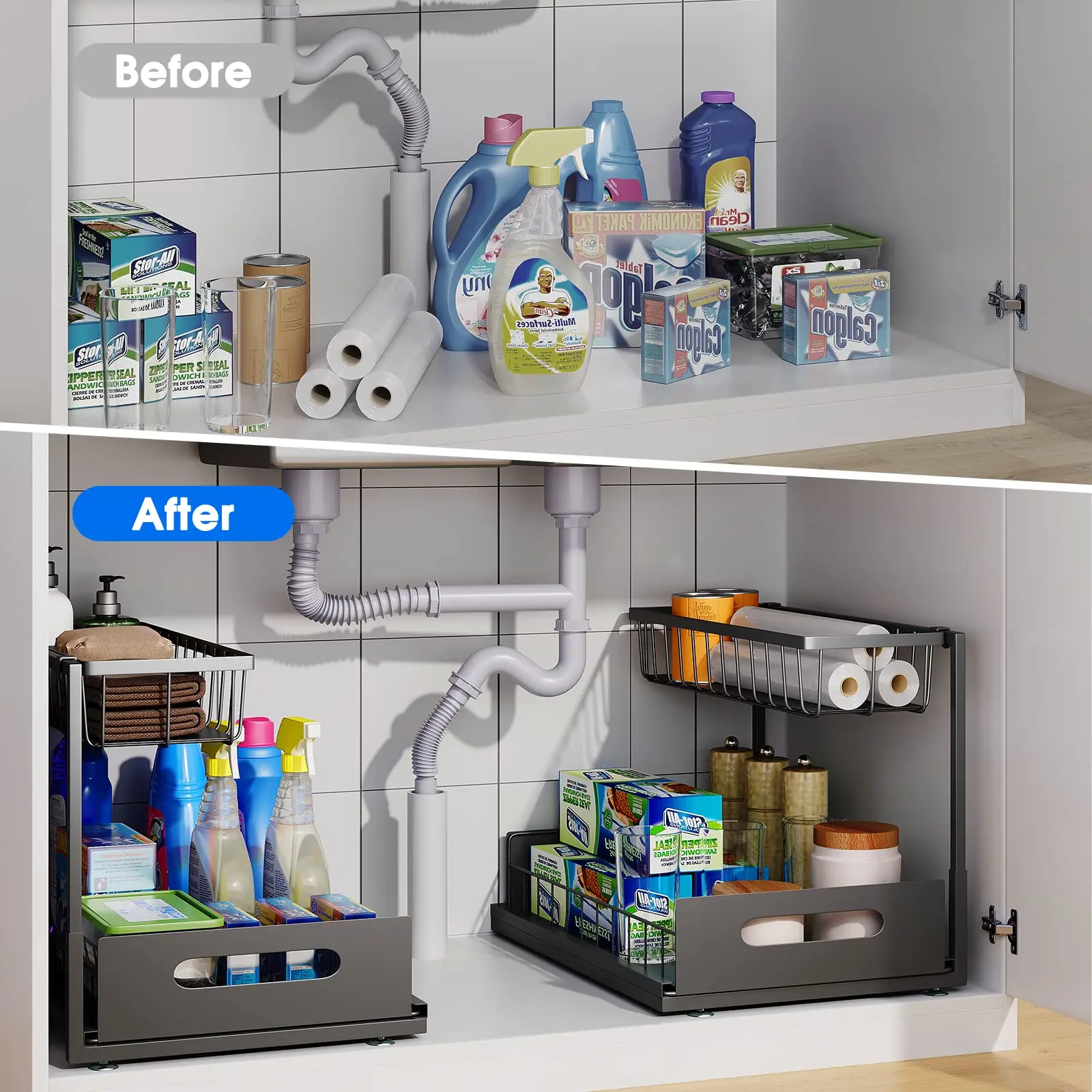 Sliding Under Sink Cabinet Organizer - Image 3