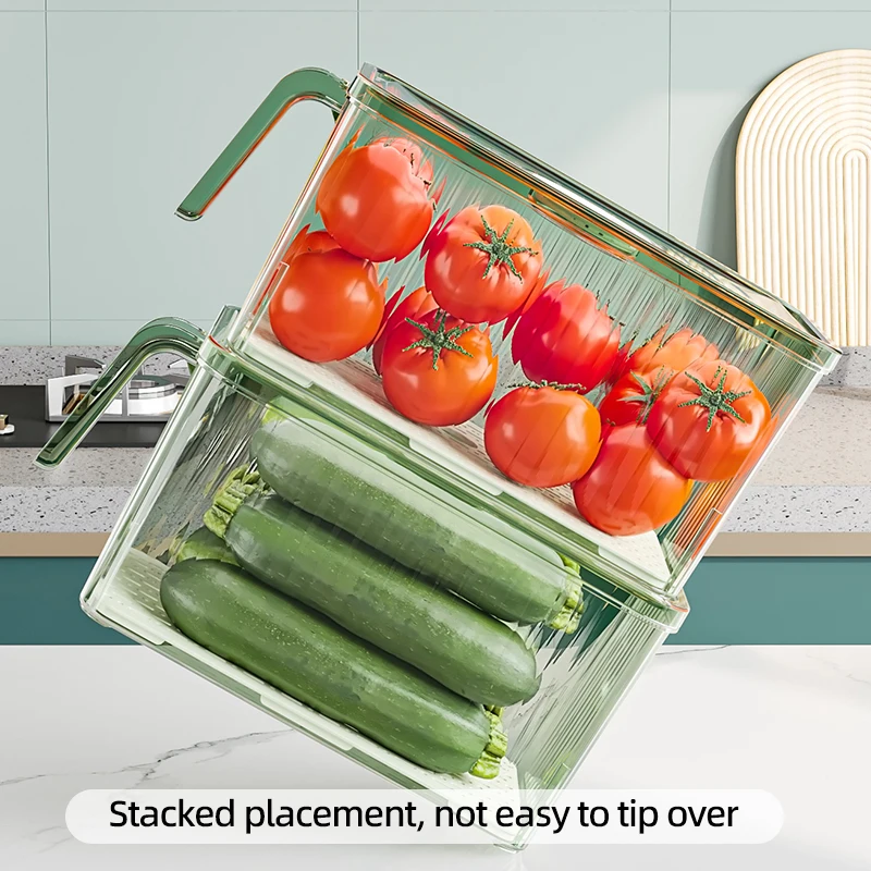 Stackable Fridge Storage Box with Lid - Image 4