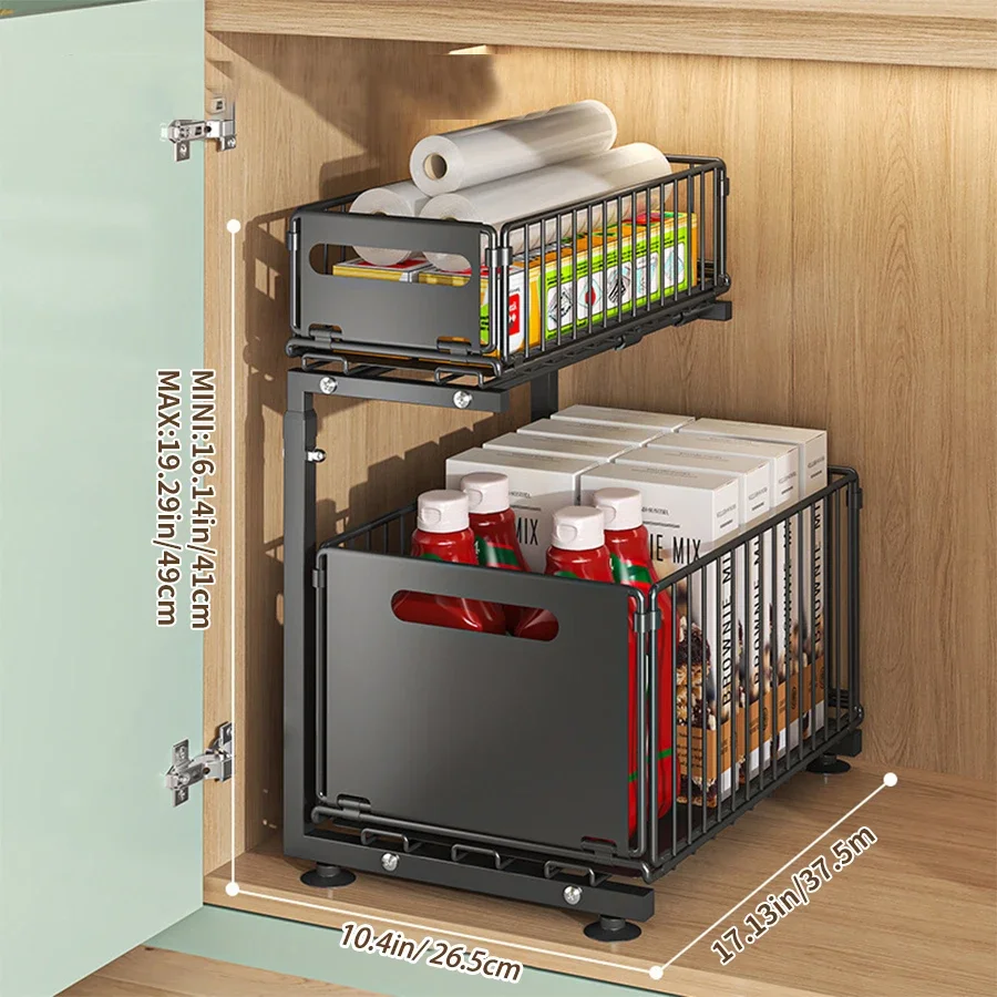 Adjustable Pull-Out Under Sink Organizer - Image 7