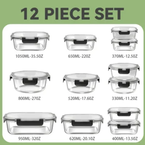 Alternative view of Glass Food Storage Container Set for Meal Prep