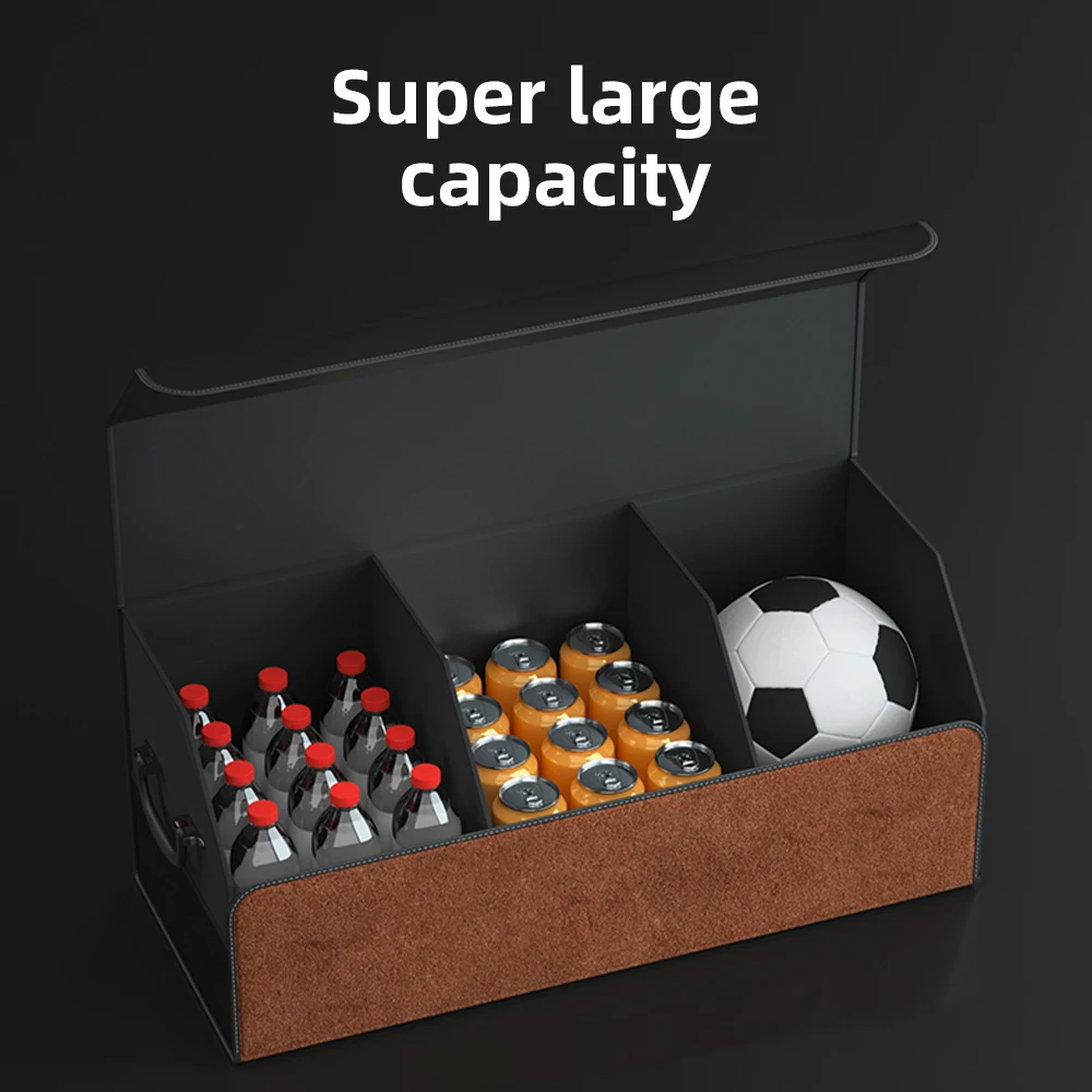 Foldable Leather Car Trunk Organizer - Image 4