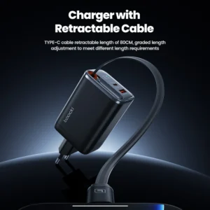 Alternative view of Retractable USB-C Fast Charger for Devices