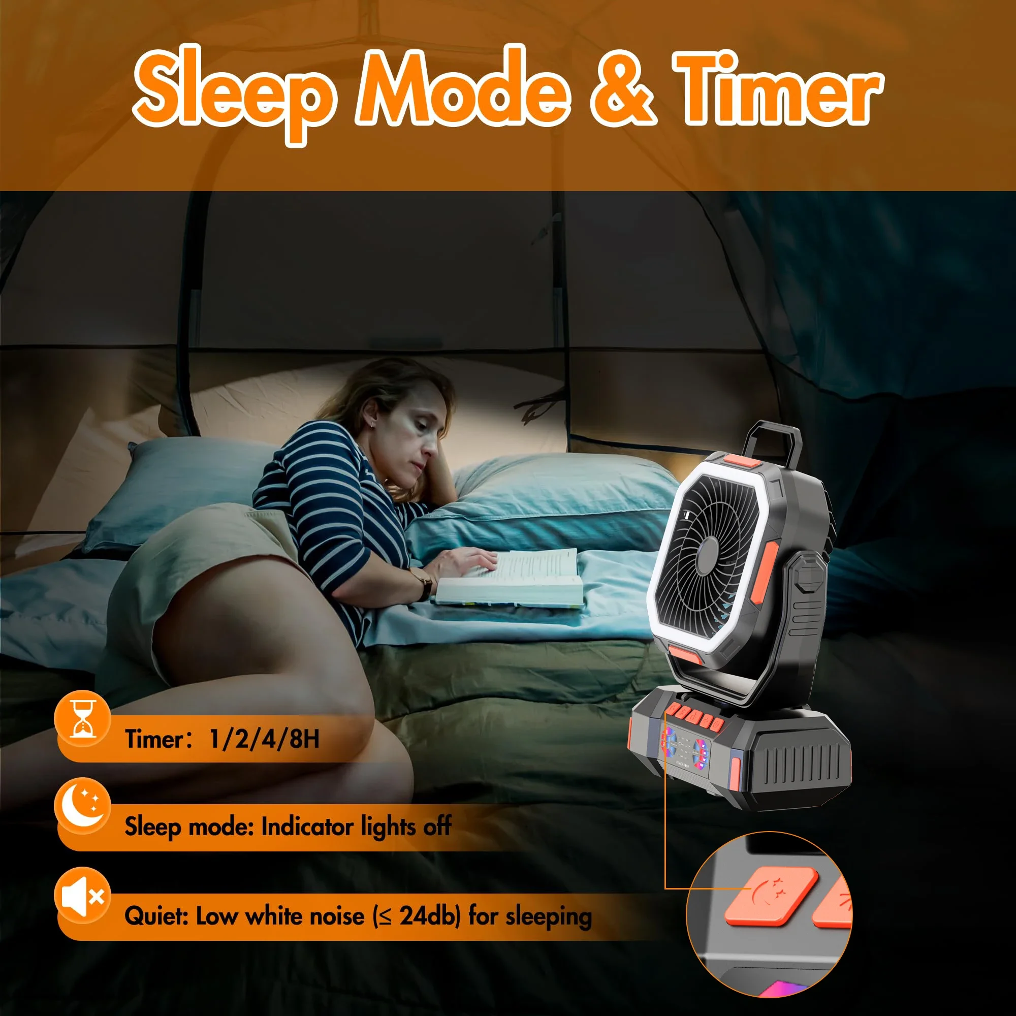 Rotating Camping Fan with Night Light - Image 15