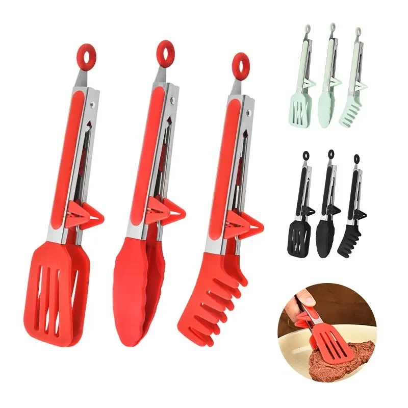 Silicone Kitchen Tongs Set for Cooking