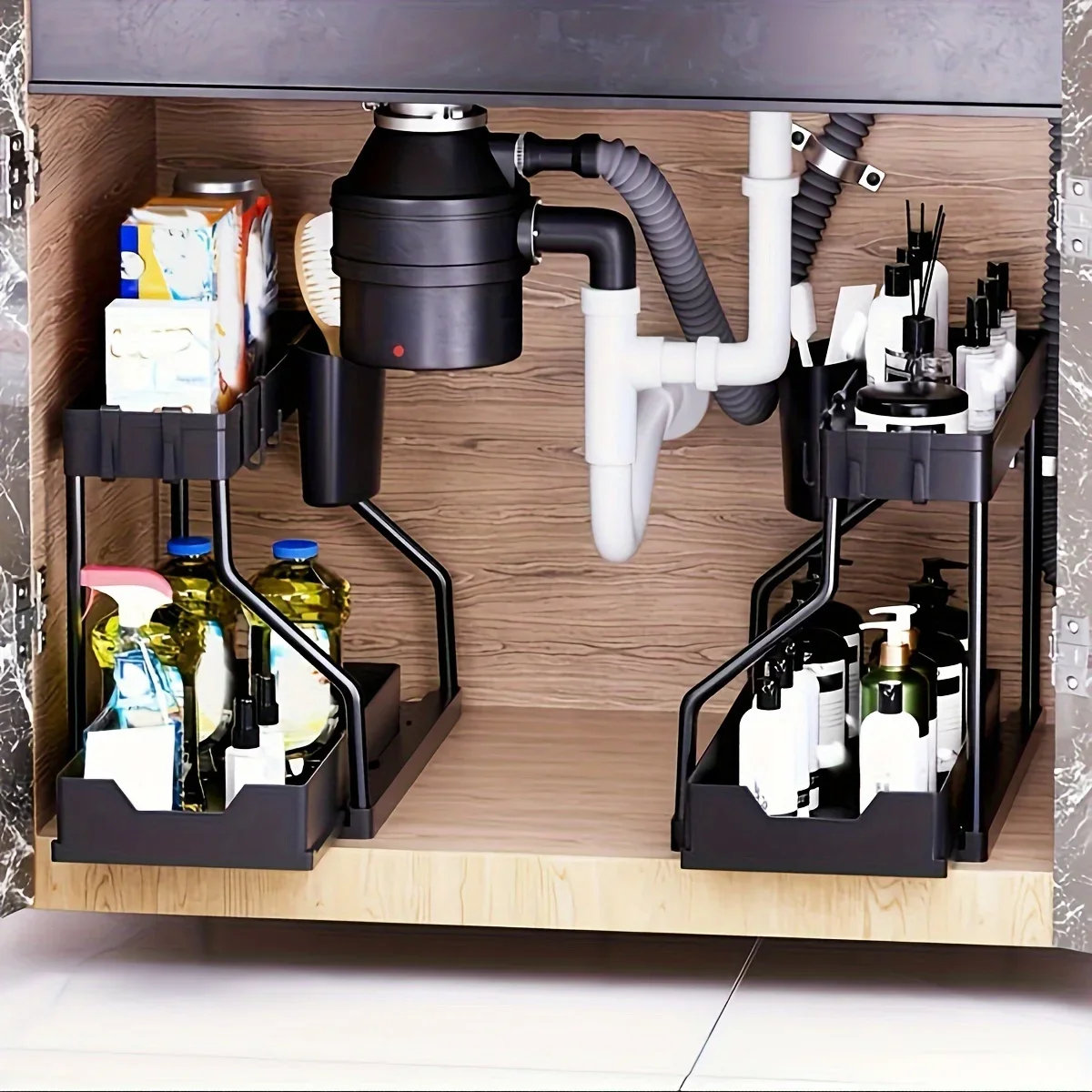 Two-Tier Under Sink Organizer for Home Storage - Image 9