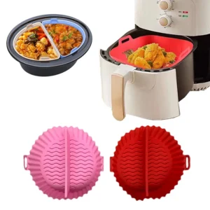 Alternative view of Divided Silicone Air Fryer Basket for Cooking