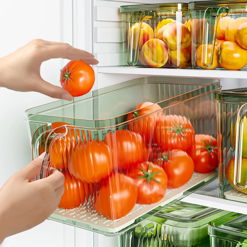 Stackable Fridge Storage Box with Lid - Image 2