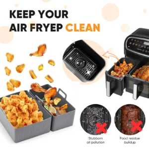 Alternative view of Silicone Air Fryer Basket Liners Set