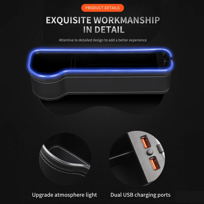 Car Seat Gap Organizer with USB Charger - Image 4