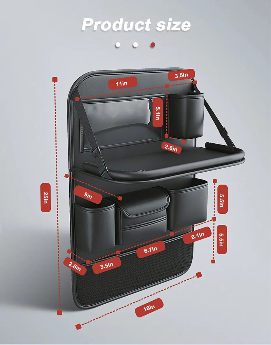 Rear Seat Organizer with Foldable Tray - Image 21