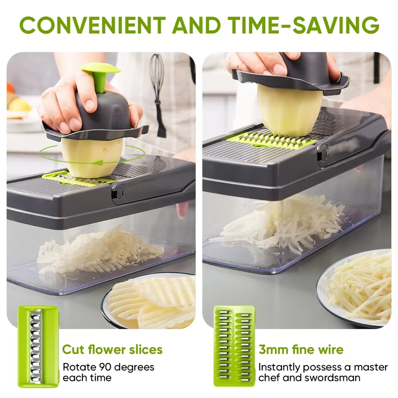 Vegetable Chopper and Slicer Set for Prep - Image 3