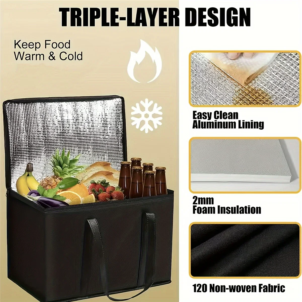 Insulated Food Tote for Hot and Cold Trips - Image 2