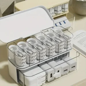 Alternative view of Desktop Cable Organizer Box for Cords