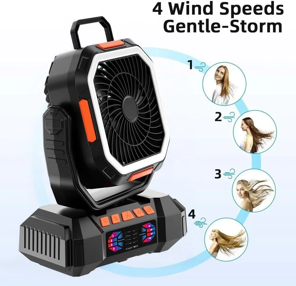 Rotating Camping Fan with Night Light - Image 8