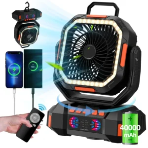 Rotating Camping Fan with Night Light