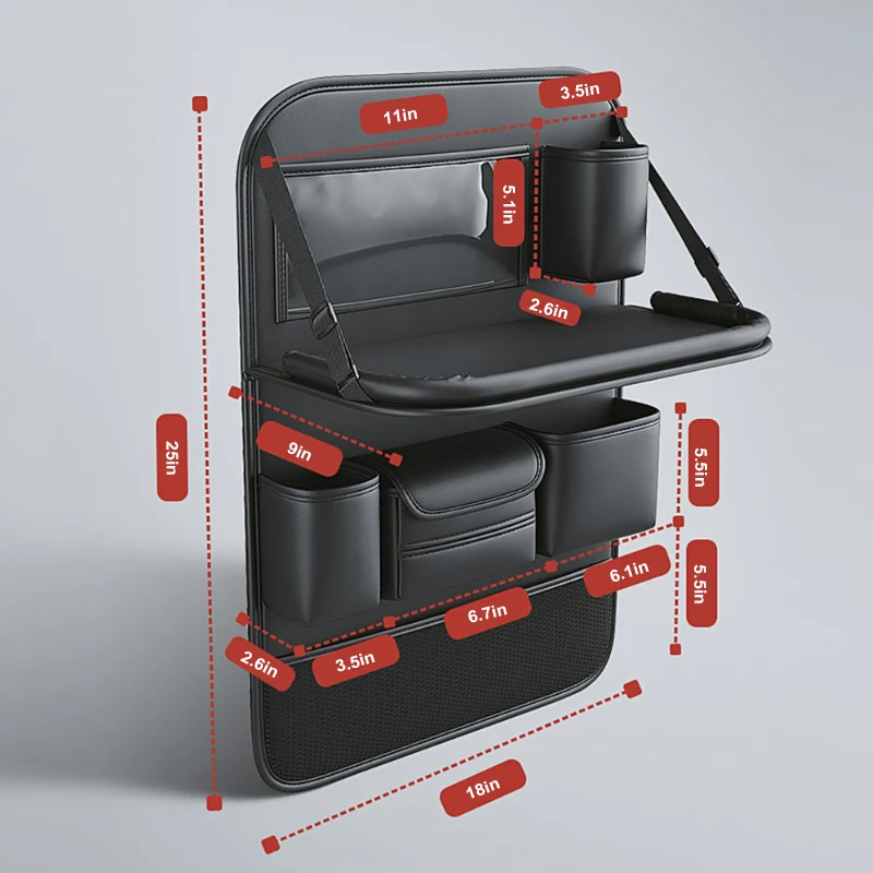 Rear Seat Organizer with Foldable Tray - Image 5