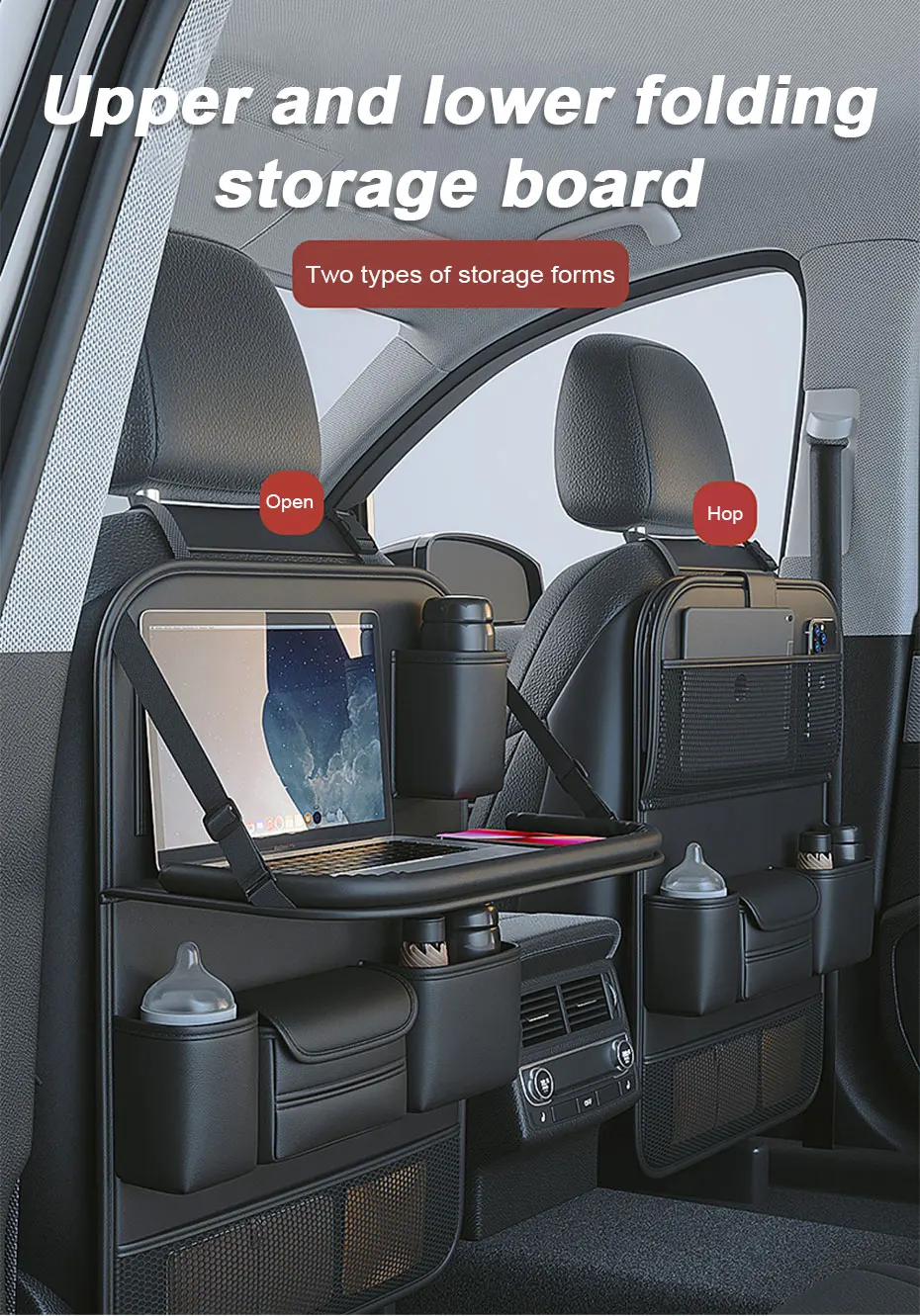 Rear Seat Organizer with Foldable Tray - Image 13