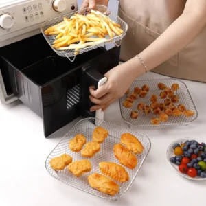 Alternative view of Three-Layer Air Fryer Accessories Rack